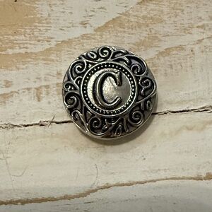 Silver Monogram Ginger Snap with Letter C